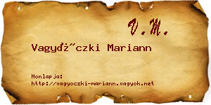 Vagyóczki Mariann névjegykártya