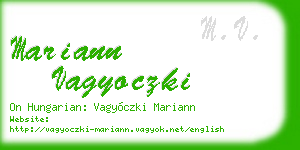 mariann vagyoczki business card